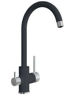 Смеситель для кухни Florentina Клио с подключением под фильтр антрацит